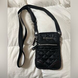 MZ Wallace Black Quilted Mini Crossbody Phone Pouch